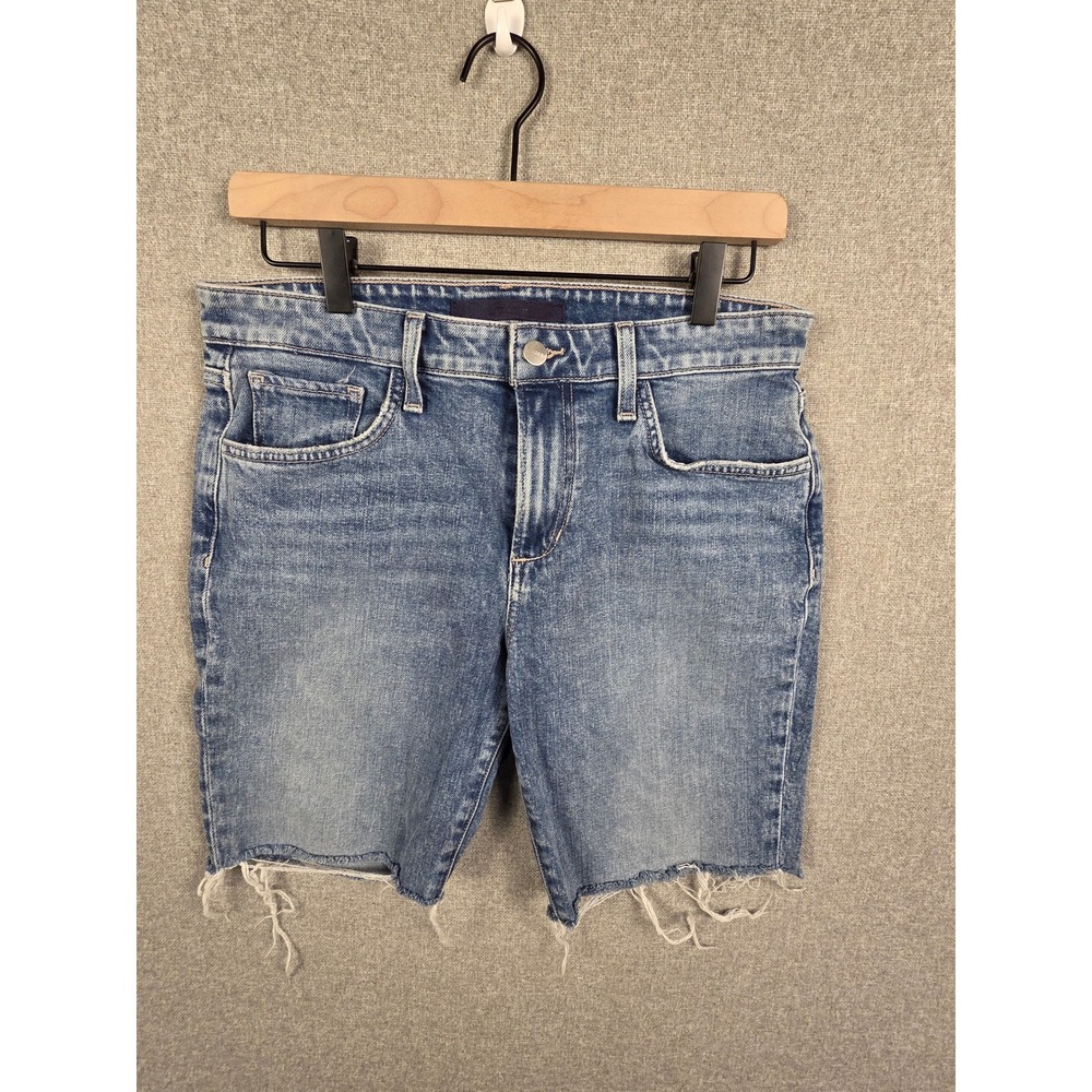 Joes Jeans The Lara Mid Rise Denim Shorts Amsterdam Wash Raw‎ Hem W28 CSOATM5224